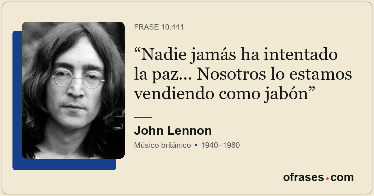 Nadie jamás ha intentado la paz... Nosotros lo estamos vendiendo como jabón