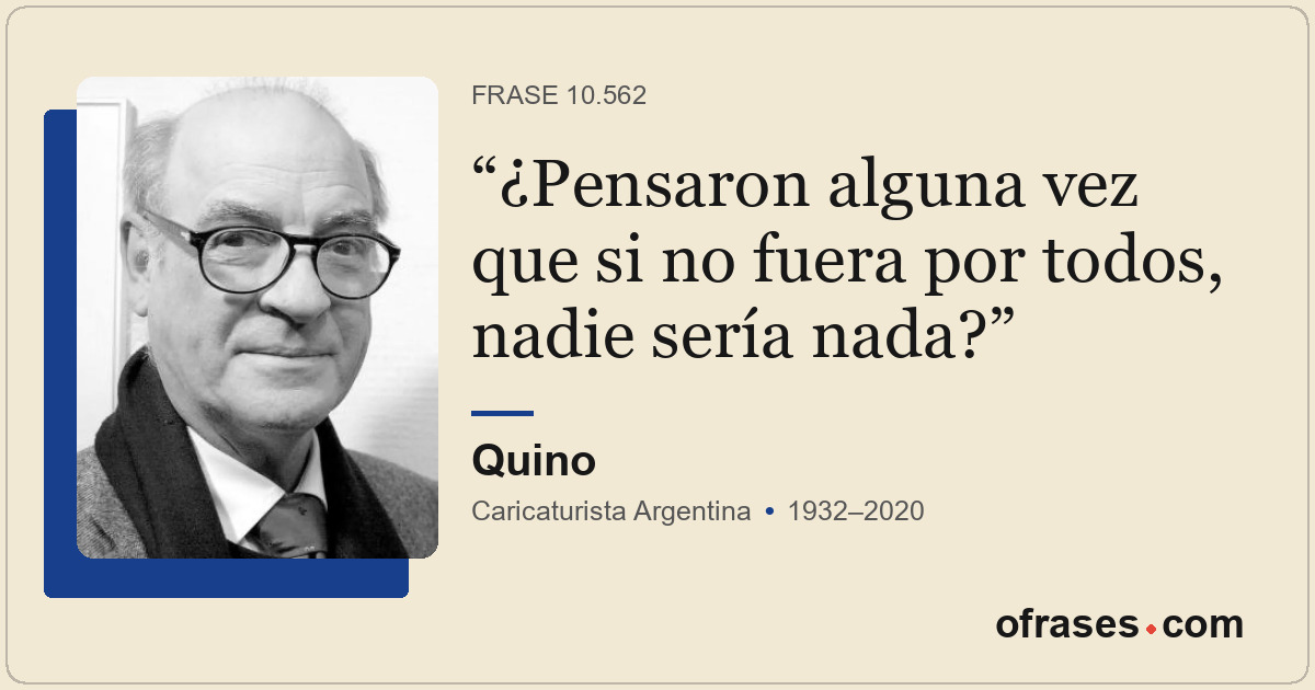 ¿Pensaron alguna vez que si no fuera por todos, nadie sería nada?
