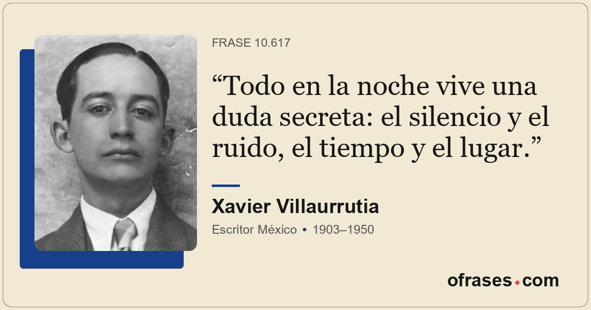 Todo en la noche vive una duda secreta: el silencio y el ruido, el tiempo y el l...