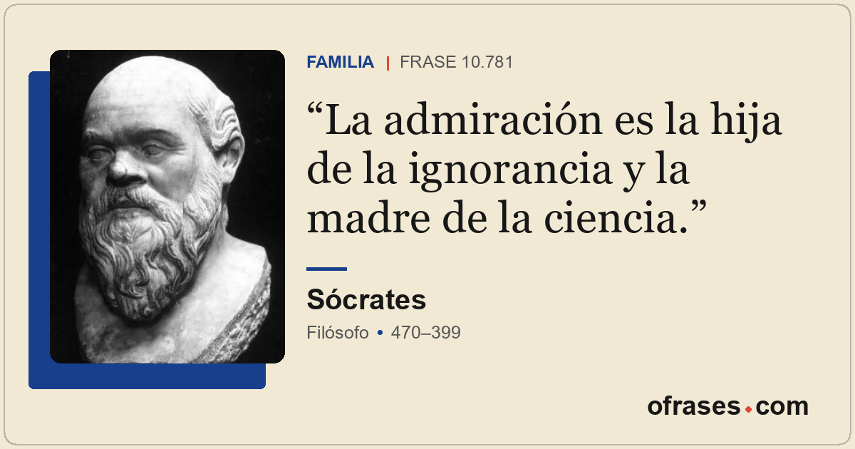 La admiración es la hija de la ignorancia y la madre de la ciencia.