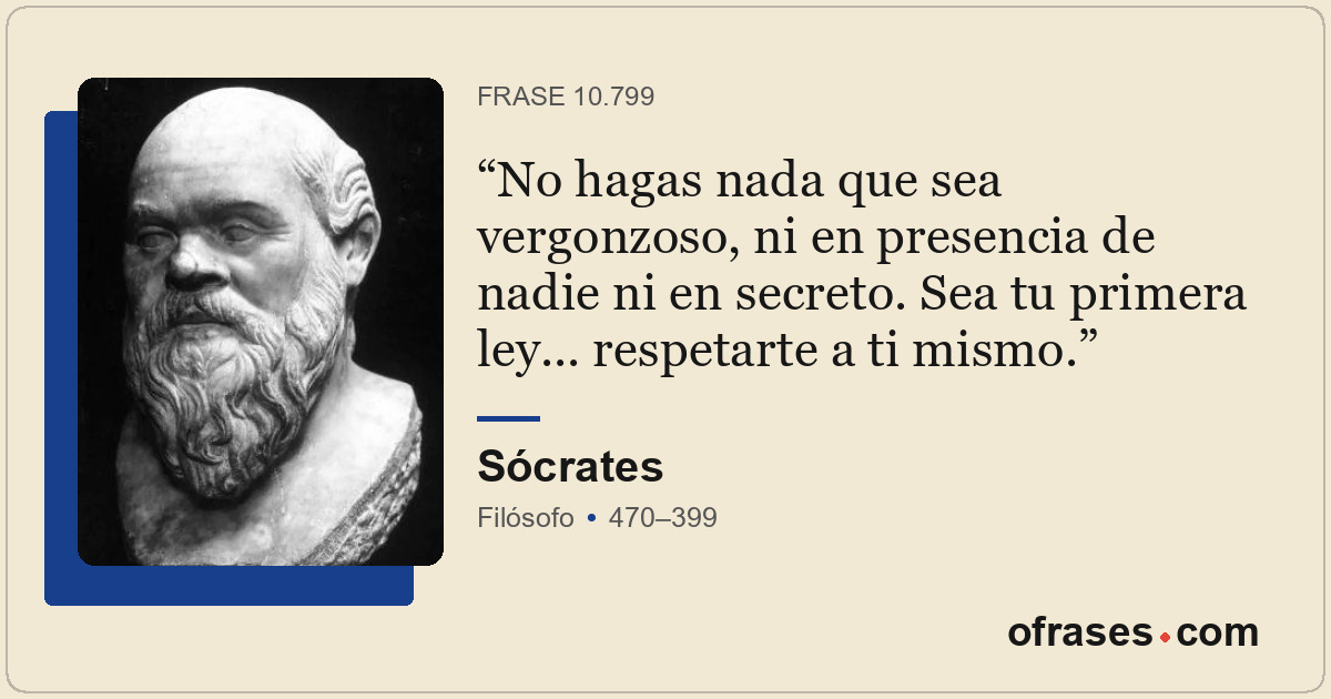 No hagas nada que sea vergonzoso, ni en presencia de nadie ni en secreto. Sea tu...