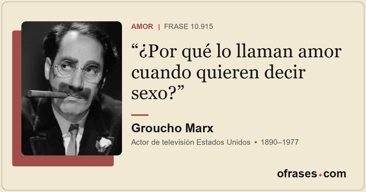 ¿Por qué lo llaman amor cuando quieren decir sexo?