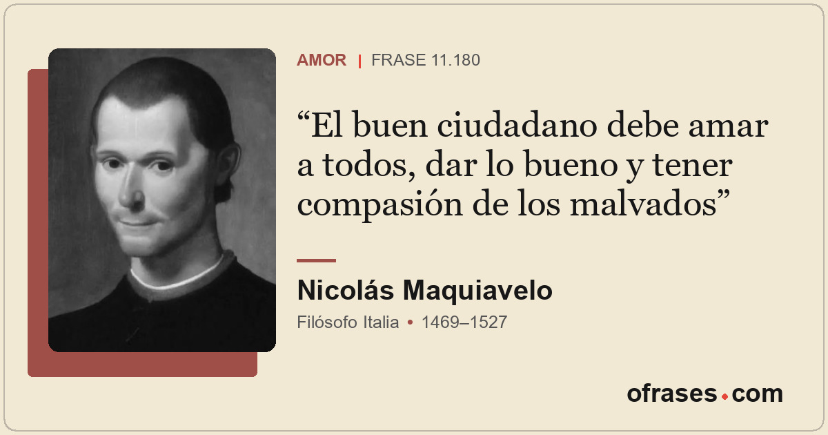 El buen ciudadano debe amar a todos, dar lo bueno y tener compasión de los malva...