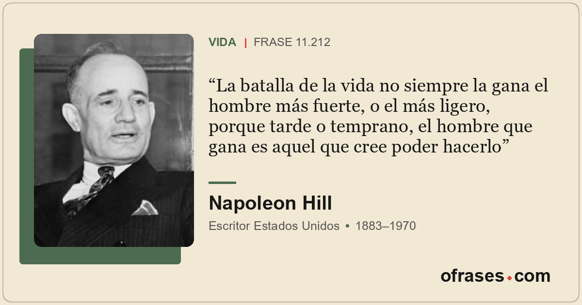 La batalla de la vida no siempre la gana el hombre más fuerte, o el más ligero,...