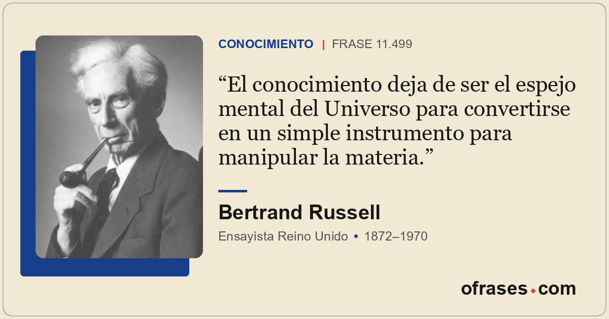 El conocimiento deja de ser el espejo mental del Universo para convertirse en un...
