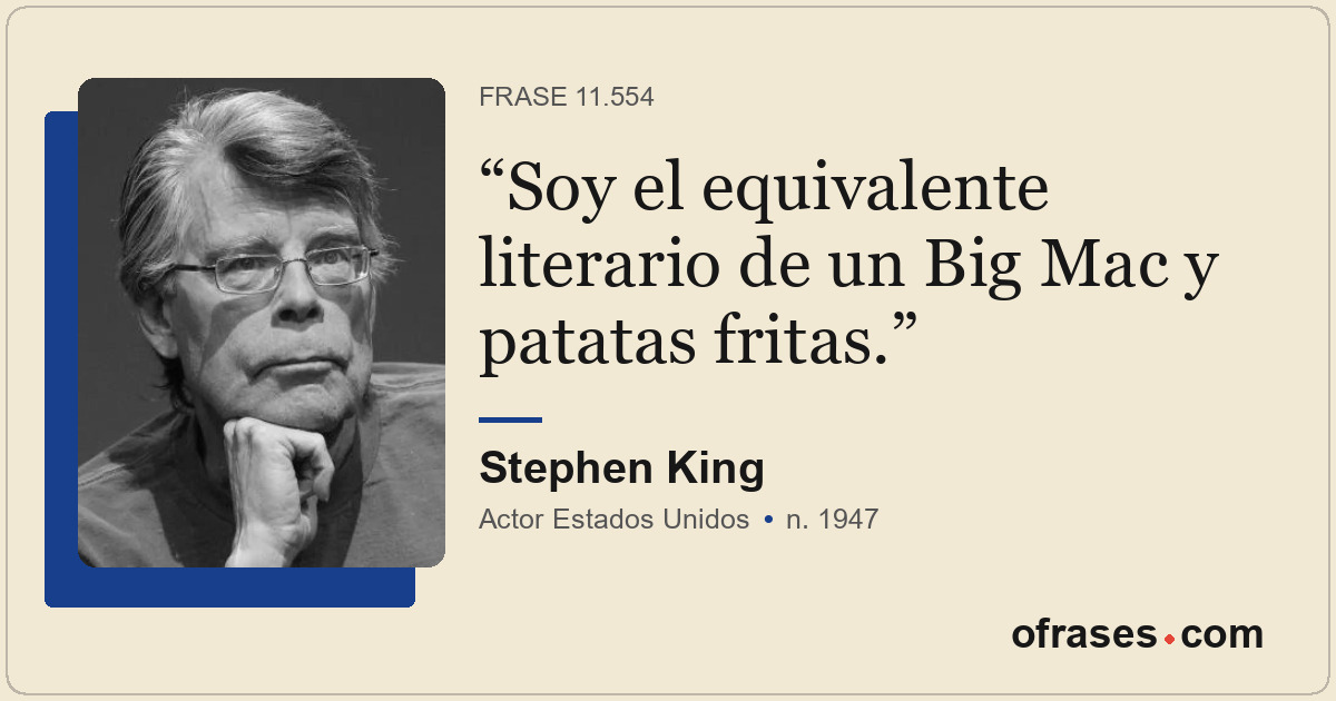 Soy el equivalente literario de un Big Mac y patatas fritas.