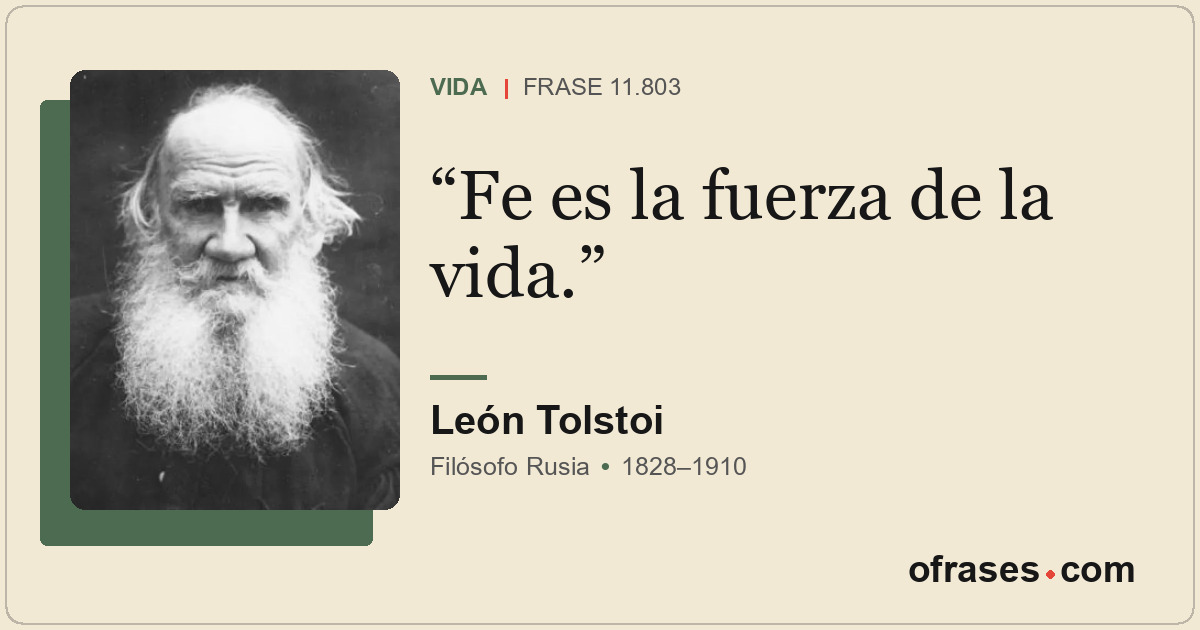 Fe es la fuerza de la vida.