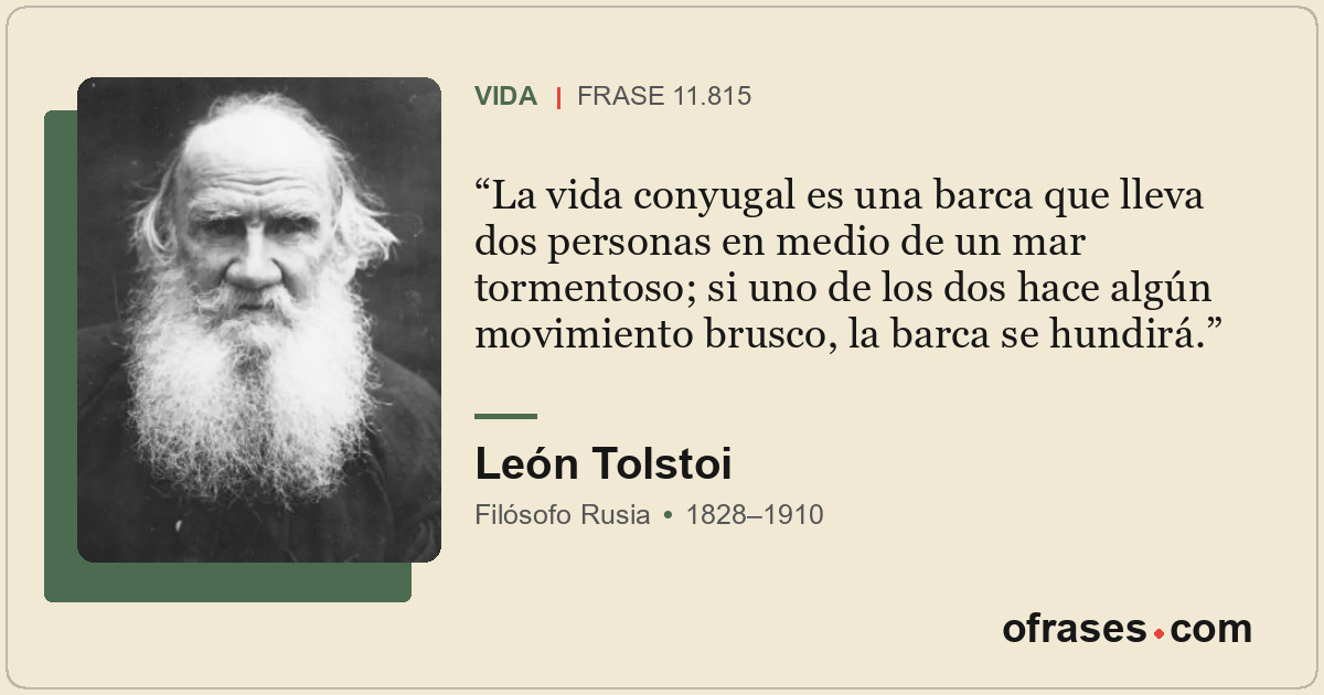 La vida conyugal es una barca que lleva dos personas en medio de un mar tormento...