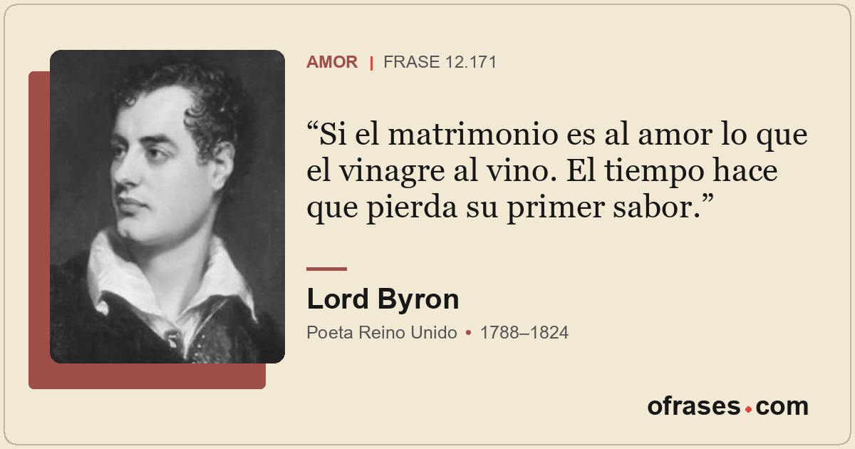 Si el matrimonio es al amor lo que el vinagre al vino. El tiempo hace que pierda...