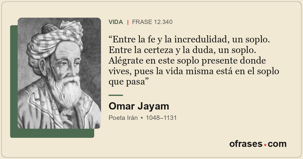 Entre la fe y la incredulidad, un soplo. Entre la certeza y la duda, un soplo. A...