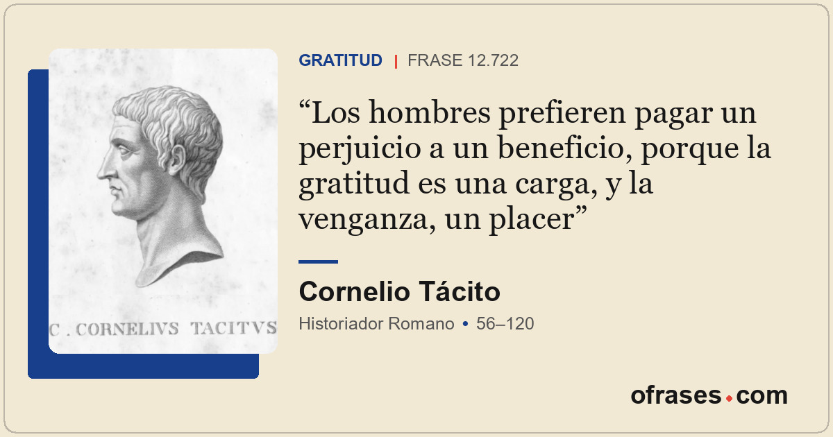 Los hombres prefieren pagar un perjuicio a un beneficio, porque la gratitud es u...
