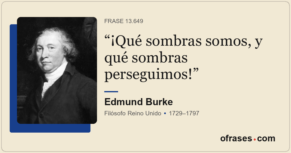 ¡Qué sombras somos, y qué sombras perseguimos!