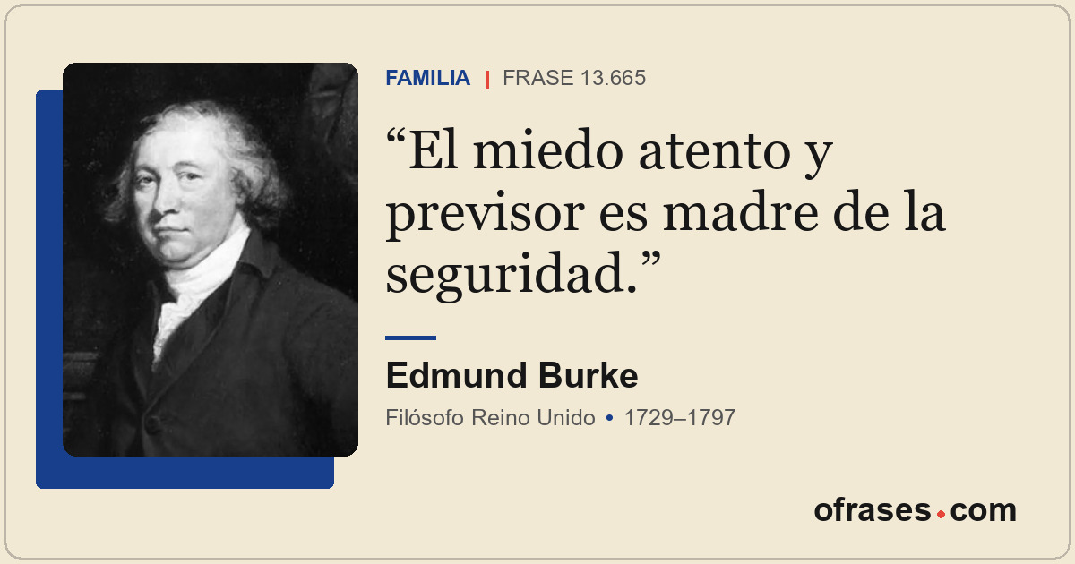 El miedo atento y previsor es madre de la seguridad.