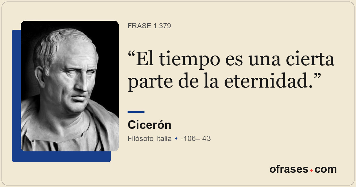 El tiempo es una cierta parte de la eternidad.