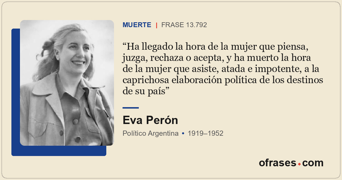 Ha llegado la hora de la mujer que piensa, juzga, rechaza o acepta, y ha muerto...