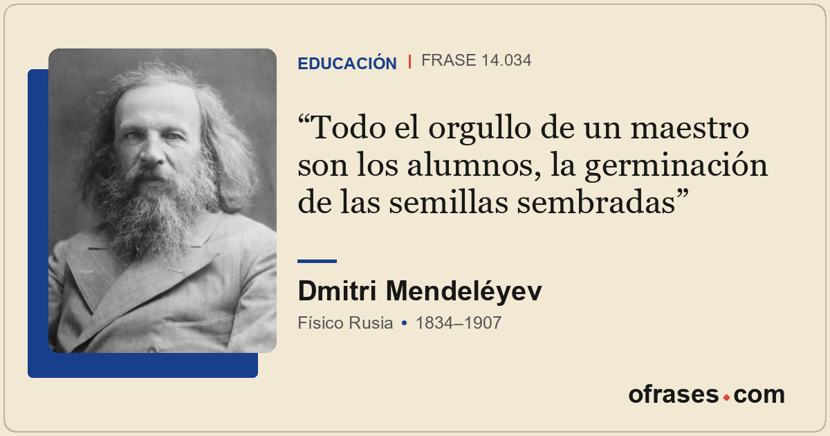 Todo el orgullo de un maestro son los alumnos, la germinación de las semillas se...