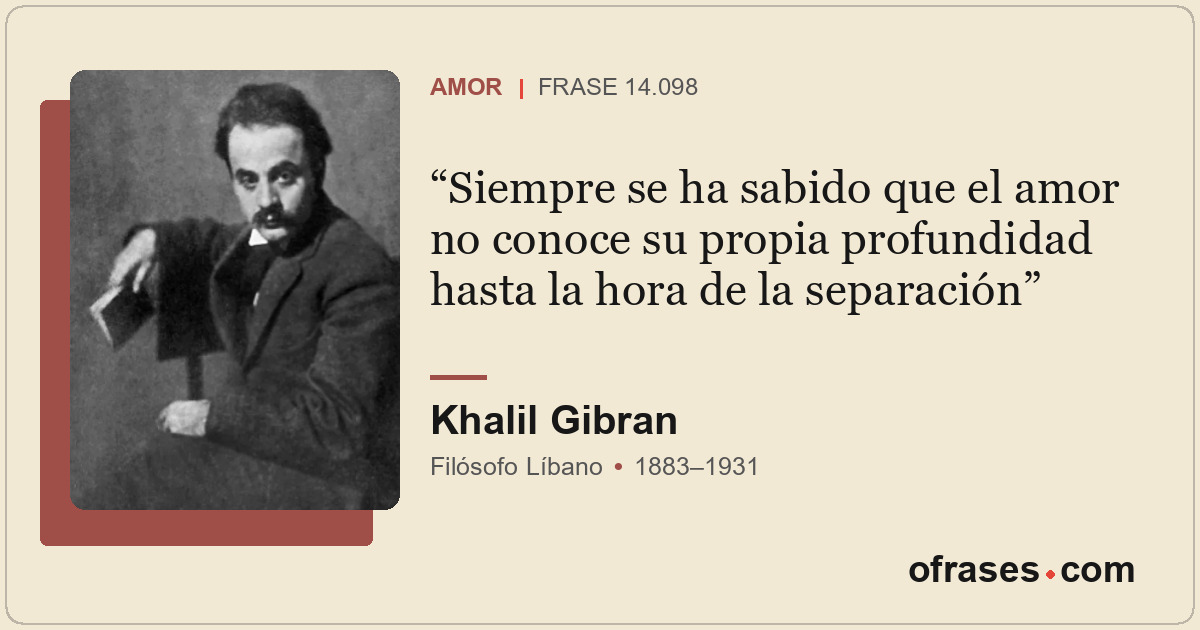 Siempre se ha sabido que el amor no conoce su propia profundidad hasta la hora d...