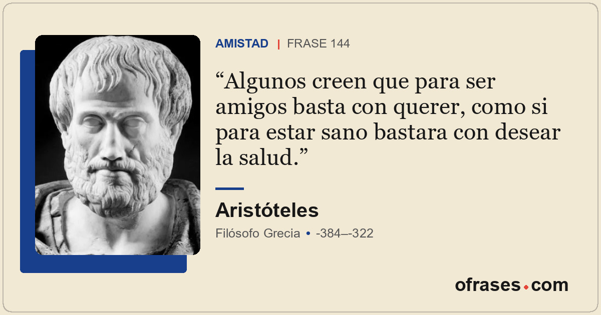 Algunos creen que para ser amigos basta con querer, como si para estar sano bast...