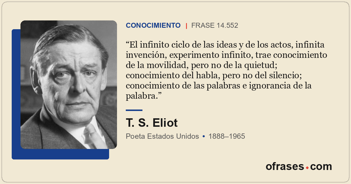 El infinito ciclo de las ideas y de los actos, infinita invención, experimento i...