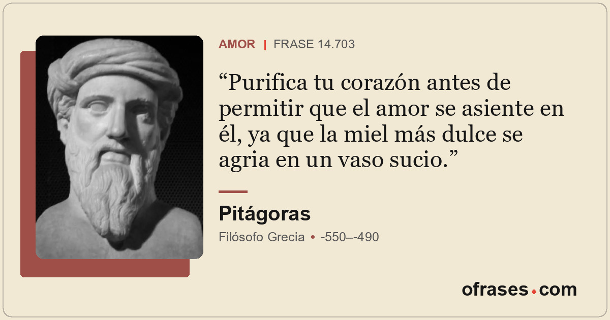 Purifica tu corazón antes de permitir que el amor se asiente en él, ya que la mi...