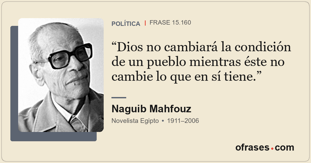 Dios no cambiará la condición de un pueblo mientras éste no cambie lo que en sí...