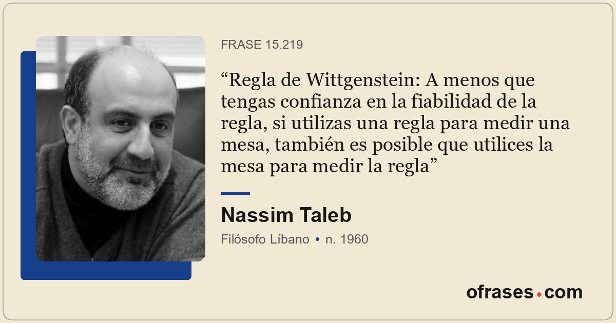 Regla de Wittgenstein: A menos que tengas confianza en la fiabilidad de la regla...