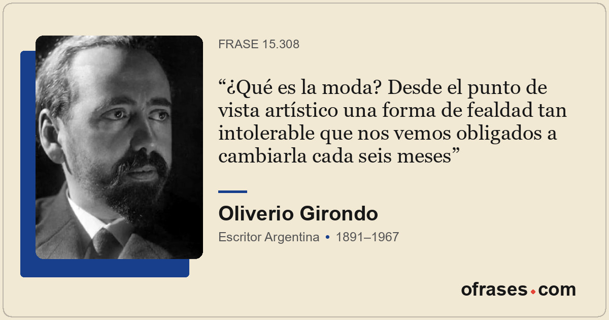 ¿Qué es la moda? Desde el punto de vista artístico una forma de fealdad tan into...