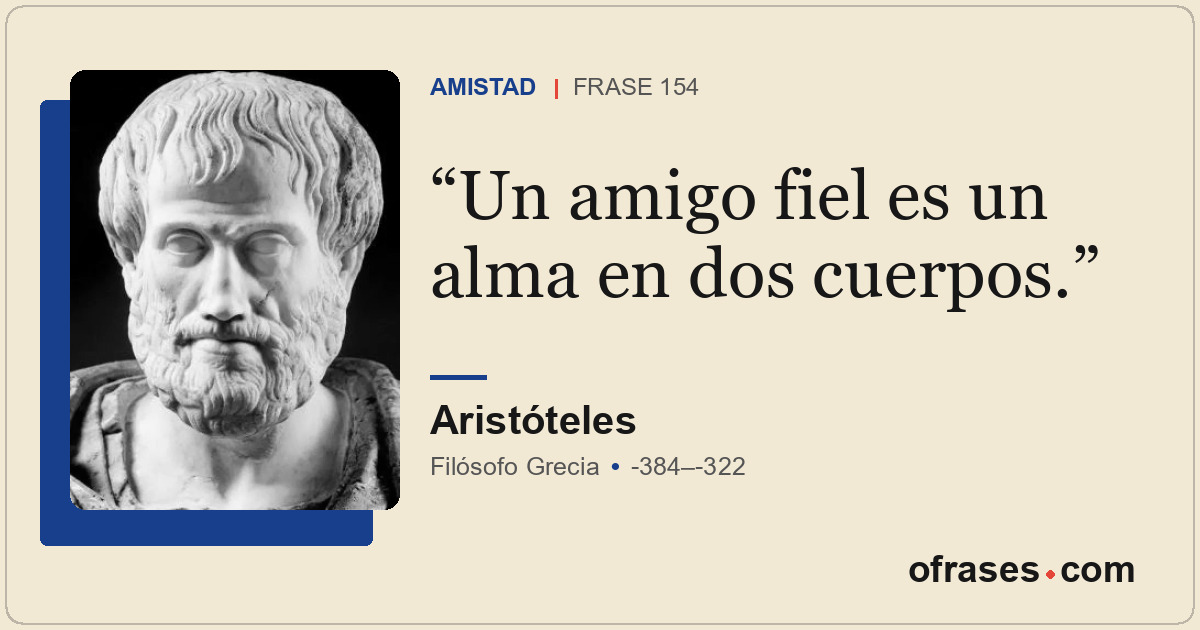 Un amigo fiel es un alma en dos cuerpos.