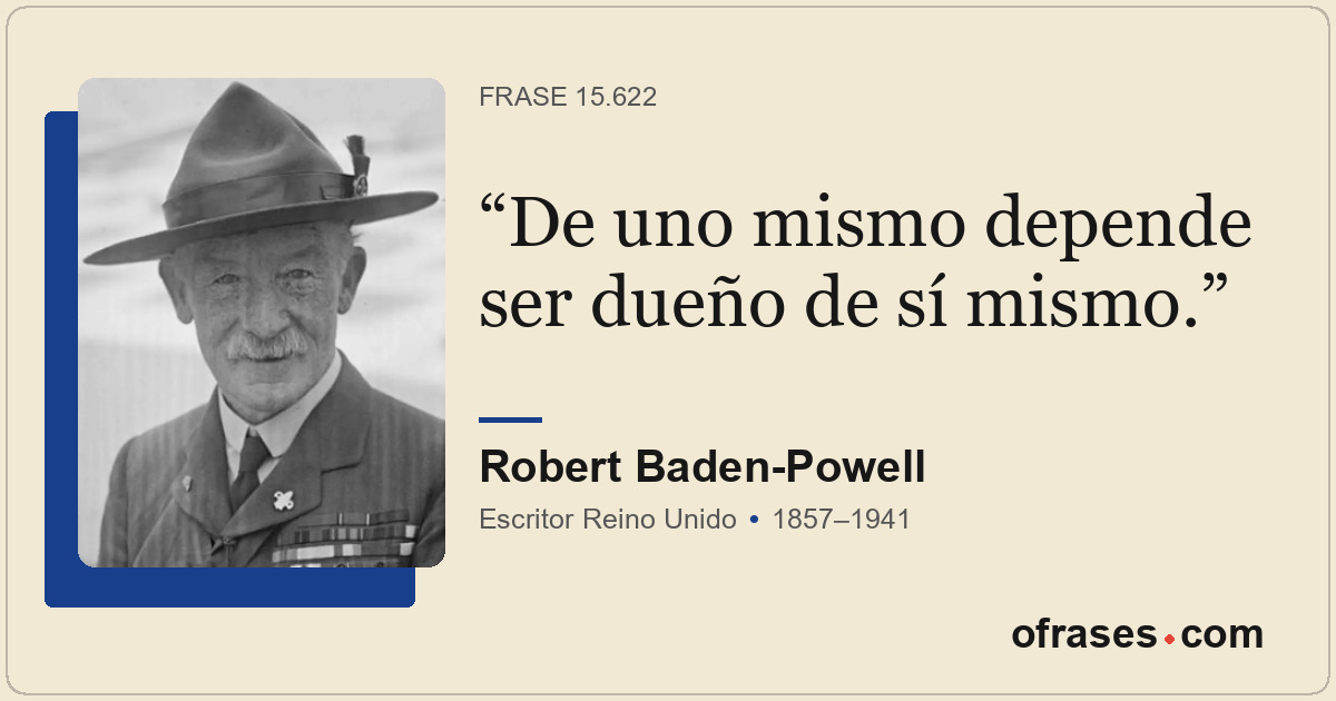 De uno mismo depende ser dueño de sí mismo.
