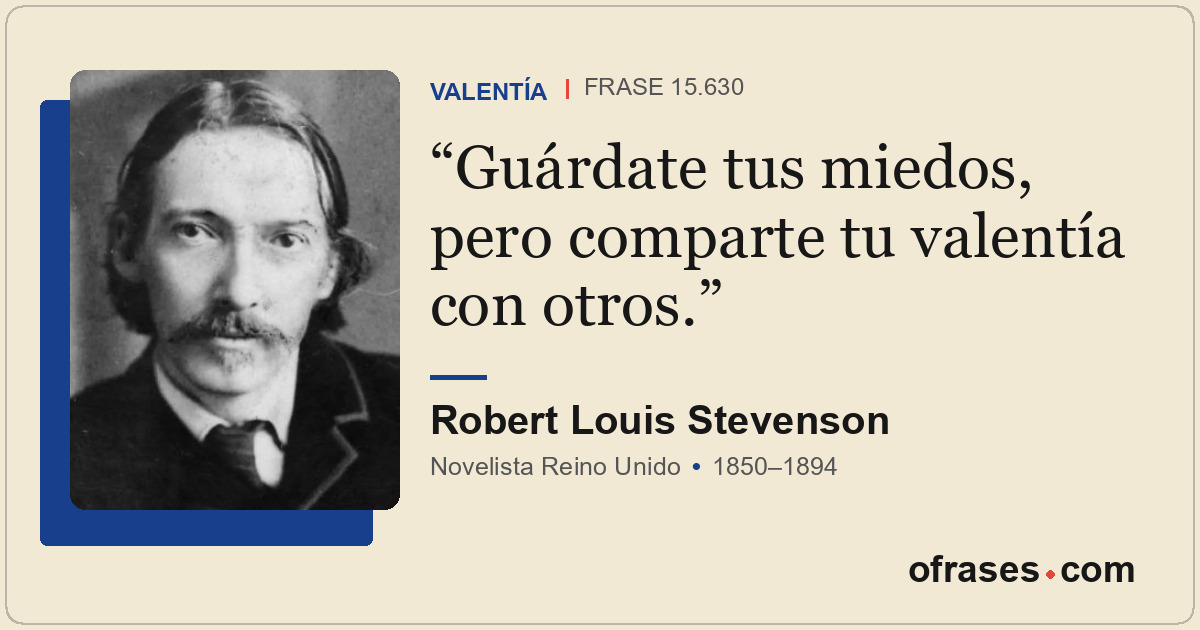 Guárdate tus miedos, pero comparte tu valentía con otros.