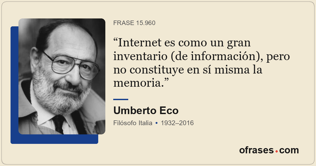 Internet es como un gran inventario (de información), pero no constituye en sí m...