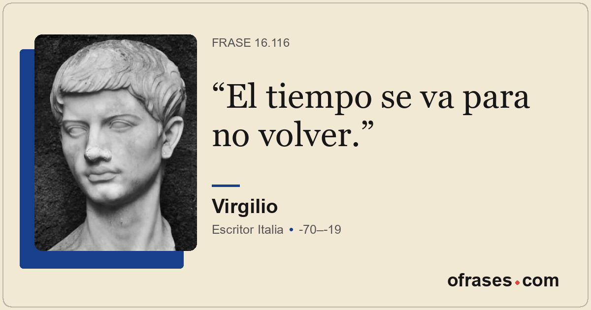 El tiempo se va para no volver.