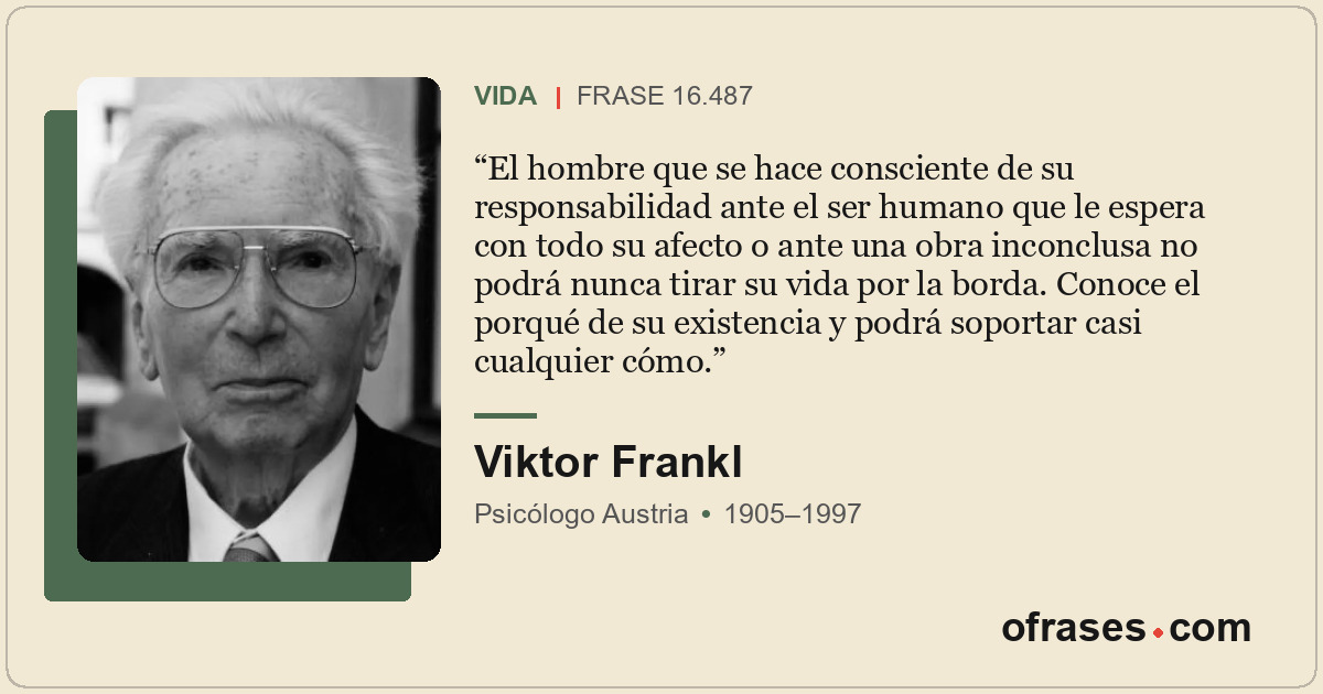 El hombre que se hace consciente de su responsabilidad ante el ser humano que le...