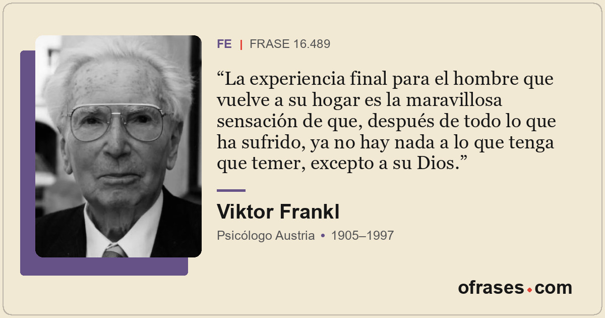 La experiencia final para el hombre que vuelve a su hogar es la maravillosa sens...