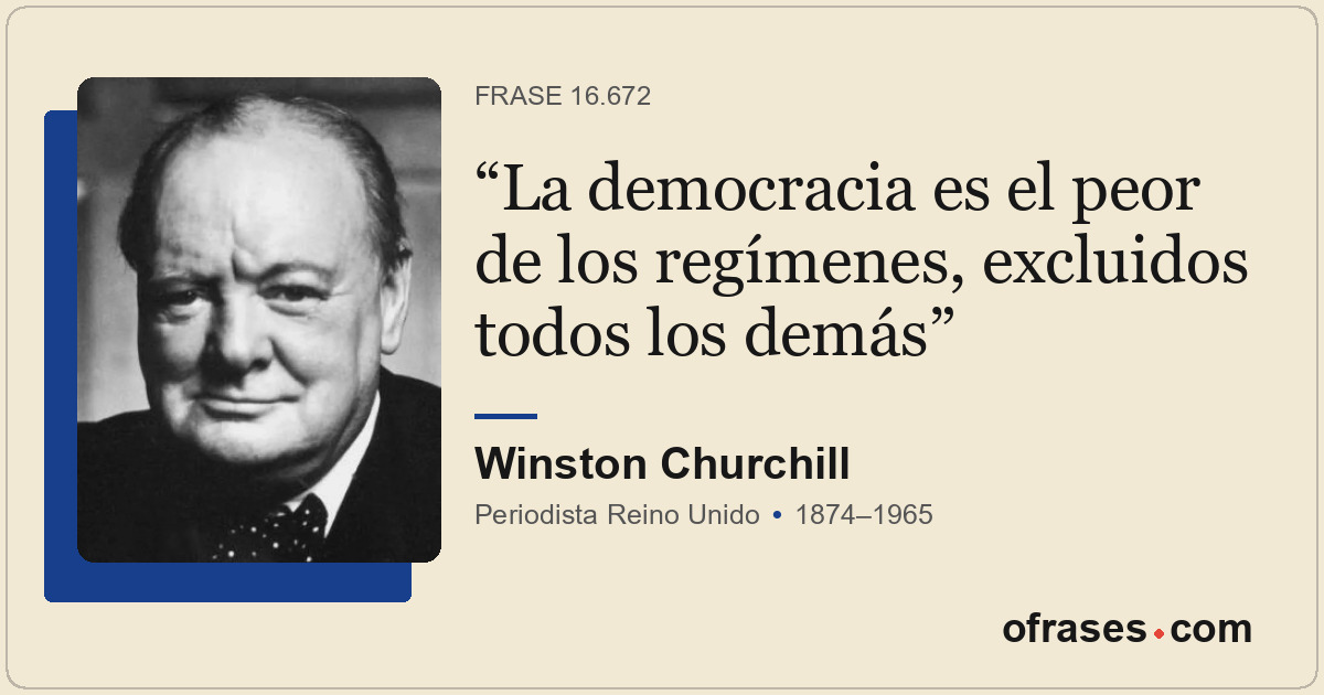 La democracia es el peor de los regímenes, excluidos todos los demás