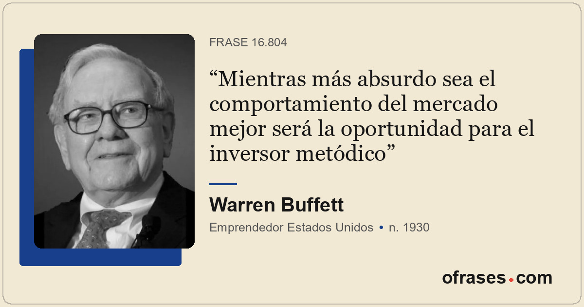 Mientras más absurdo sea el comportamiento del mercado mejor será la oportunidad...