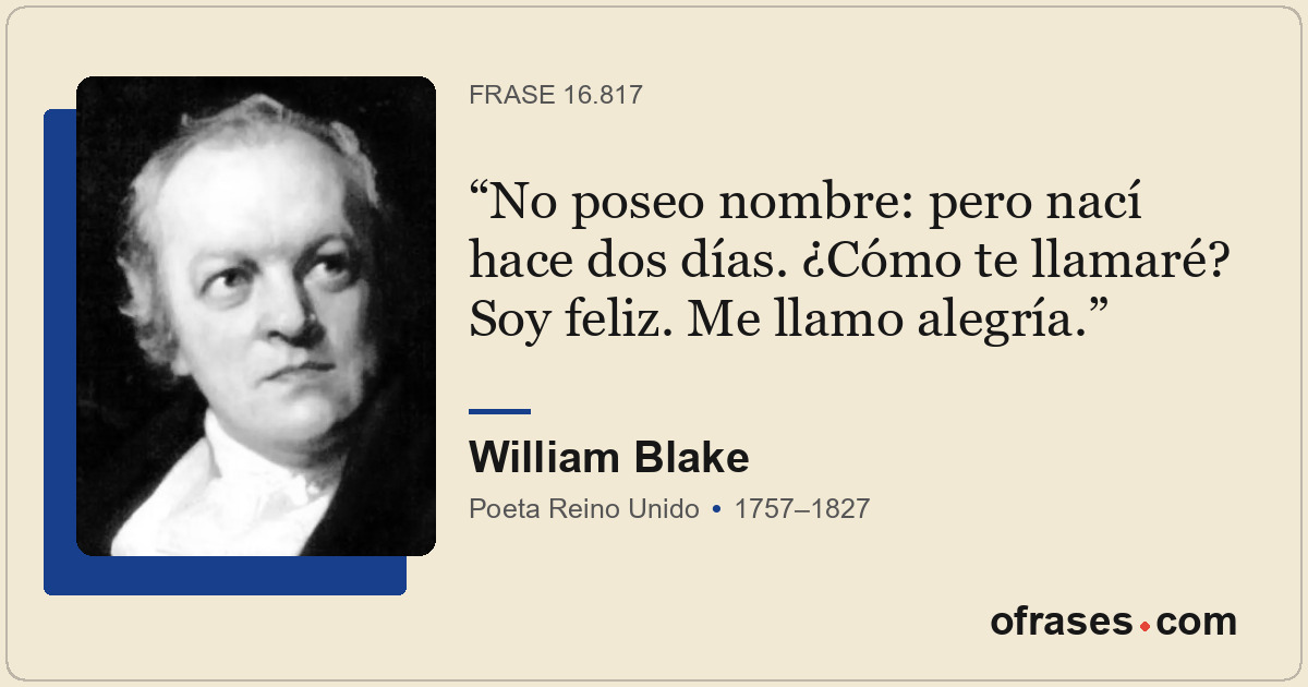 No poseo nombre: pero nací hace dos días. ¿Cómo te llamaré? Soy feliz. Me llamo...