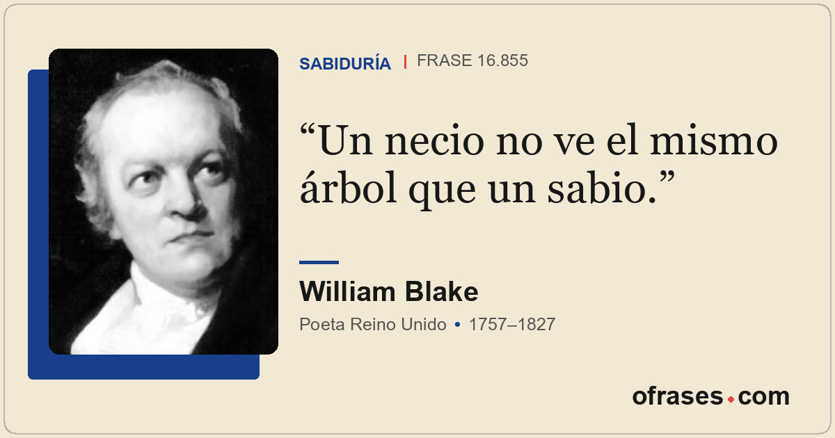 Un necio no ve el mismo árbol que un sabio.