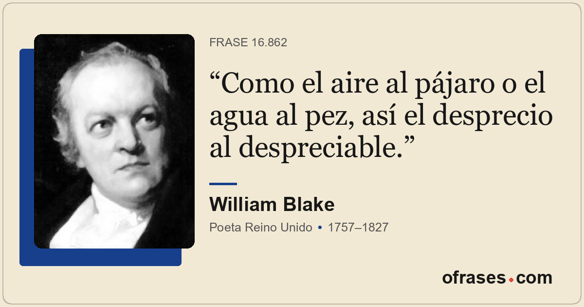 Como el aire al pájaro o el agua al pez, así el desprecio al despreciable.