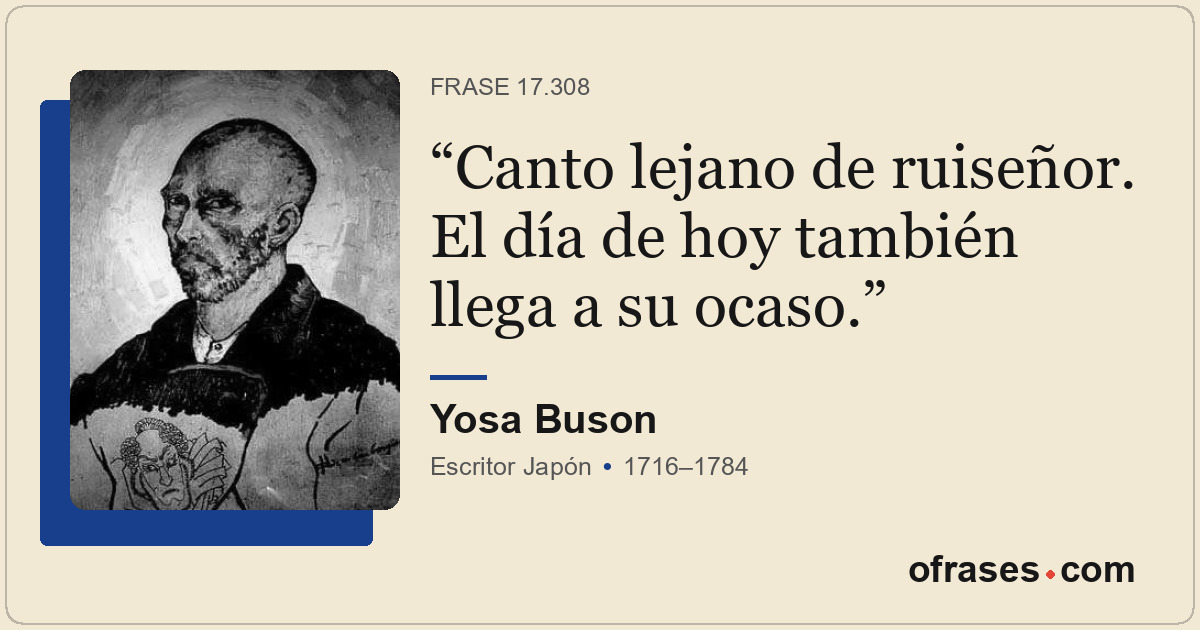 Canto lejano de ruiseñor. El día de hoy también llega a su ocaso.