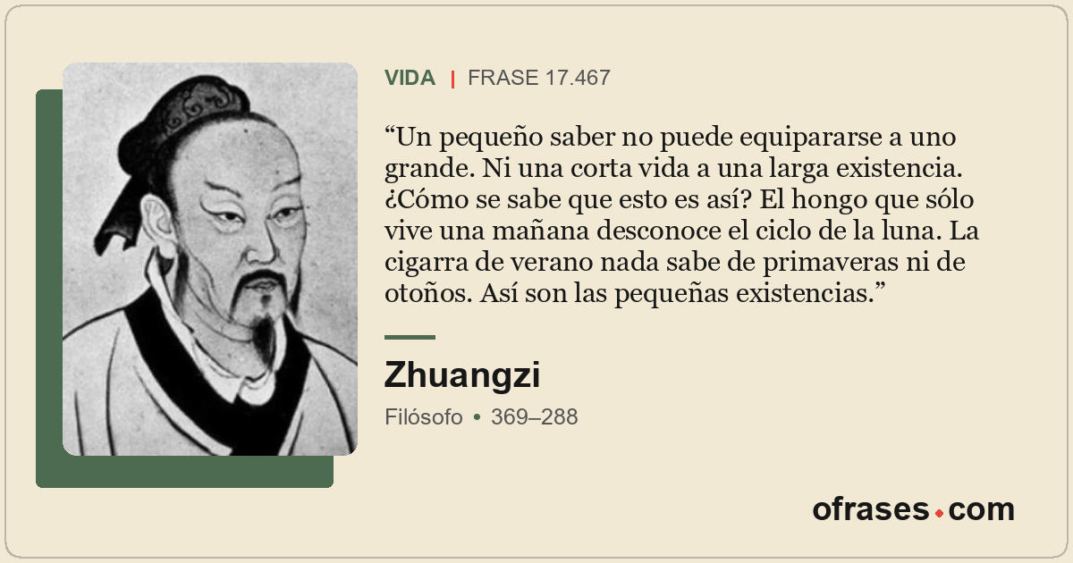 Un pequeño saber no puede equipararse a uno grande. Ni una corta vida a una larg...