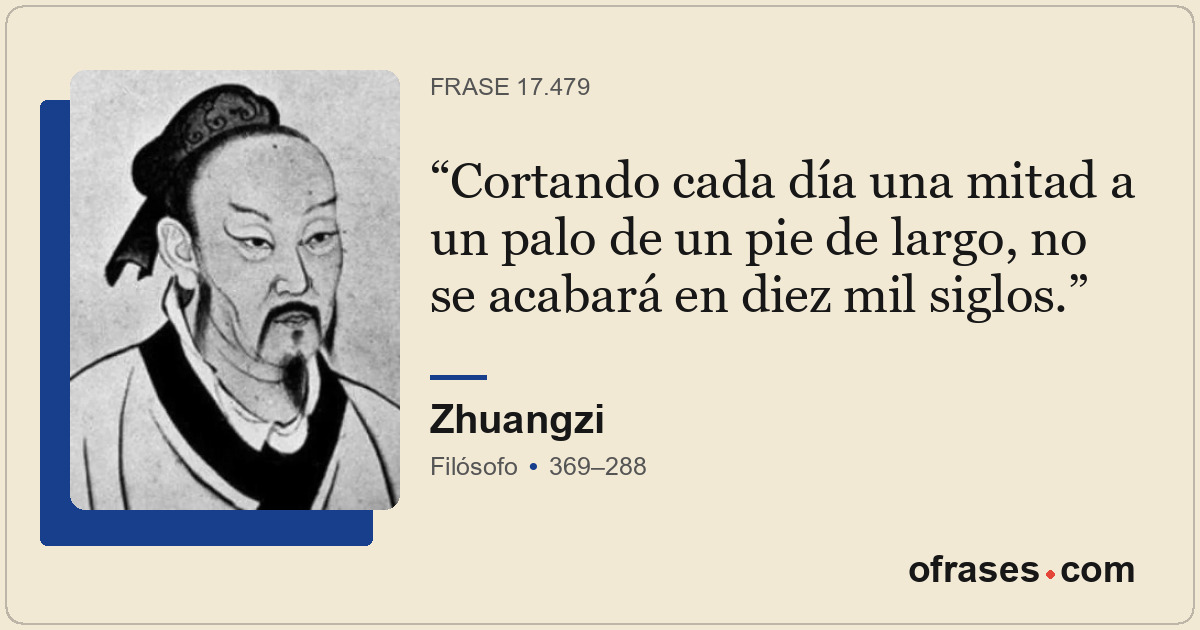 Cortando cada día una mitad a un palo de un pie de largo, no se acabará en diez...