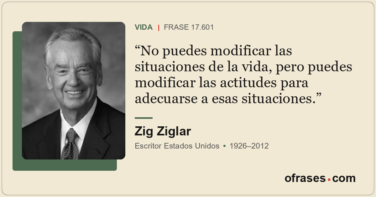 No puedes modificar las situaciones de la vida, pero puedes modificar las actitu...