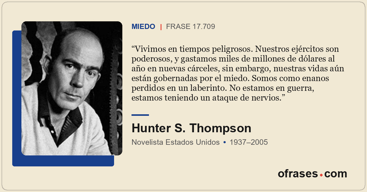 Vivimos en tiempos peligrosos. Nuestros ejércitos son poderosos, y gastamos mile...