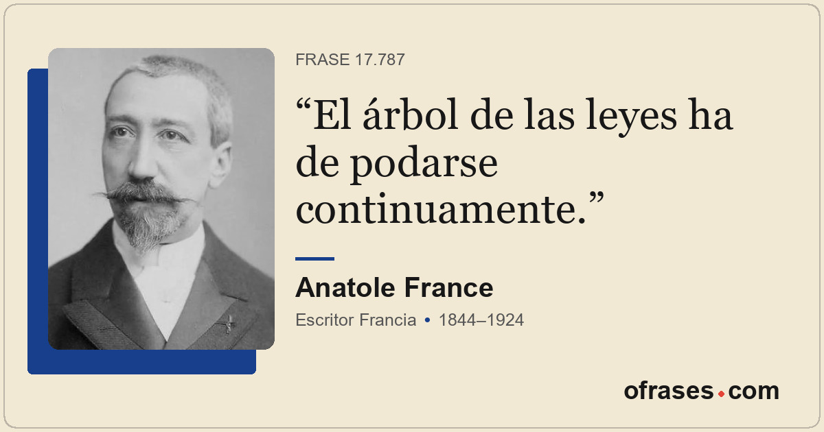 El árbol de las leyes ha de podarse continuamente.