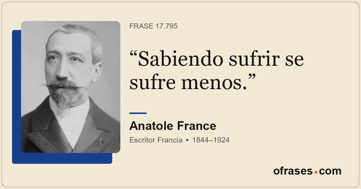 Sabiendo sufrir se sufre menos.