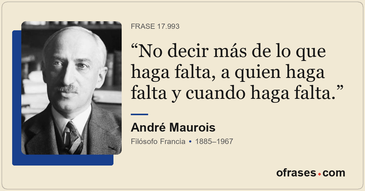 No decir más de lo que haga falta, a quien haga falta y cuando haga falta.