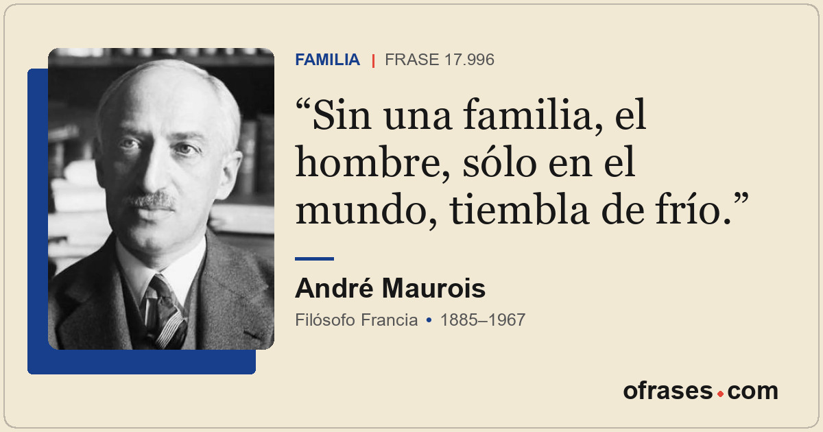 Sin una familia, el hombre, sólo en el mundo, tiembla de frío.
