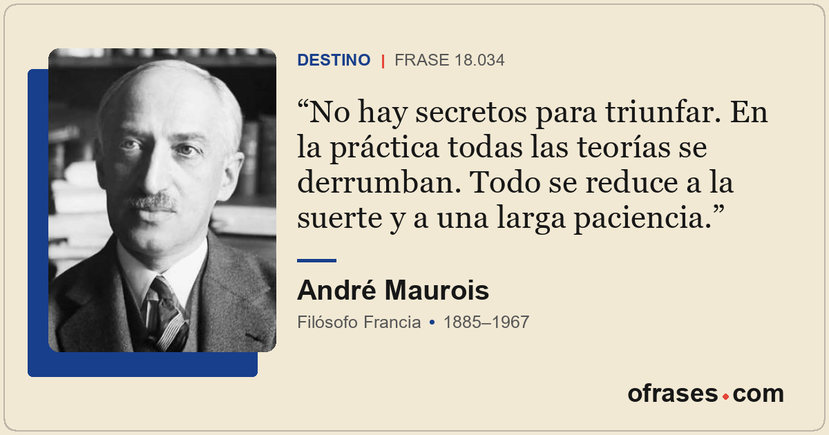 No hay secretos para triunfar. En la práctica todas las teorías se derrumban. To...
