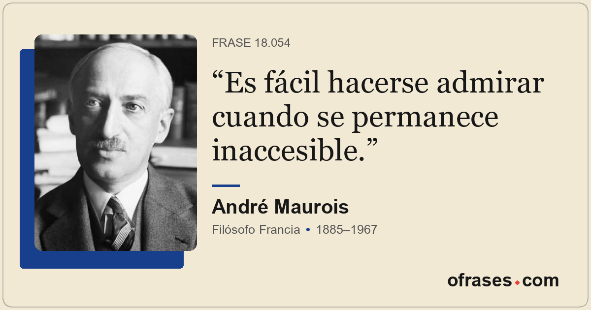 Es fácil hacerse admirar cuando se permanece inaccesible.